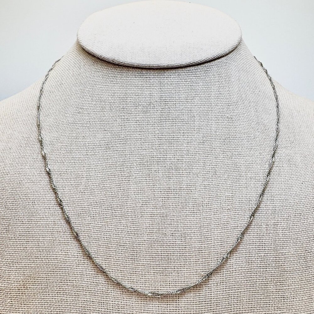 VTG 18k Gold Plated Twist Curb Link Chain Necklace Size 18" Adjustable Length